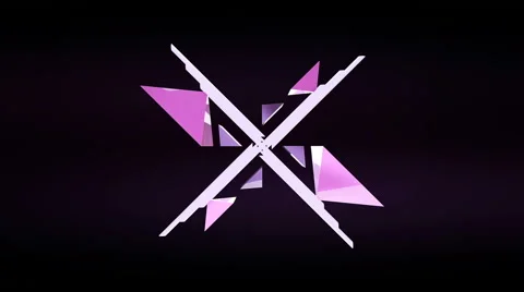 Abstract 3D geometric polygon particle shape explosion - VJ Loop Stock Footage 65062459