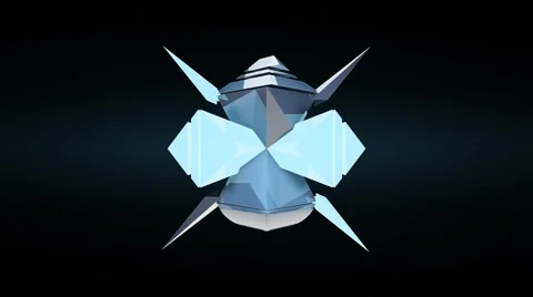 Abstract 3D geometric polygon particle shape explosion - VJ Loop Stock Footage 65062485