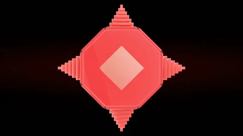 Abstract 3D geometric polygon particle shape explosion - VJ Loop Stock Footage 65062493