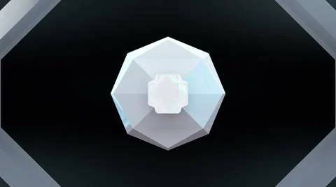 Abstract 3D geometric polygon particle shape explosion - VJ Loop Stock Footage 65062512