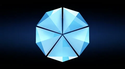 Abstract 3D geometric polygon particle shape explosion - VJ Loop Stock Footage 65062514