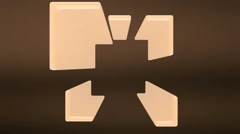 Abstract 3D geometric polygon particle shape explosion - VJ Loop Stock Footage 65062519