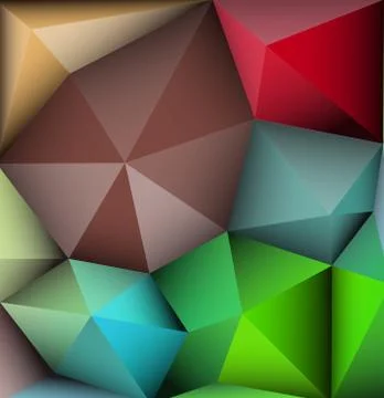 Abstract 3D Geometric, polygonal, triangle multicolored pattern Illustrazione stock