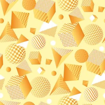 Abstract 3d geometric seamless pattern. Volume illusion geometry shapes repea 스톡 일러스트