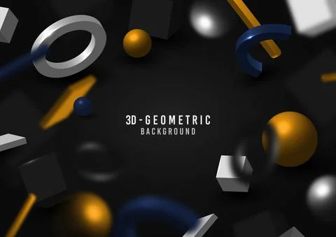 Abstract 3D geometric shape pattern decorative template. Stock Illustration