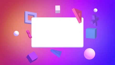 Abstract 3d geometric shapes  animation, white banner with copy space. Video stock 169043193