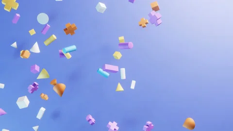 Abstract 3d geometric shapes animation. Modern background, seamless loop Stock Footage 238641968