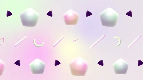 Abstract 3d geometric shapes loop animation. Modern background, seamless motion  Stock Footage 231089435