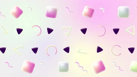 Abstract 3d geometric shapes loop animation. Modern background, seamless motion  Stock Footage 231089513