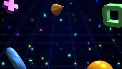 Abstract 3d geometric shapes loop animation. Modern background Stock Footage 268577945