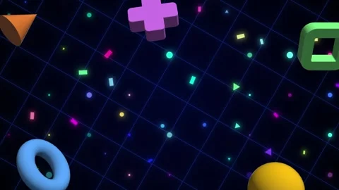 Abstract 3d geometric shapes loop animation. Modern background Stock Footage 268577962