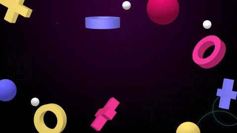 Abstract 3d geometric shapes. Modern background, motion design rotating objects Stock Footage 158486324