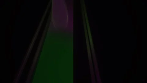 Abstract 3d Geometric Shapes in Motion with Green and Purple Glows Stock Footage 343684274