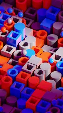 Abstract 3D Geometric Shapes Render Ilustración de archivo
