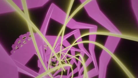 Abstract 3d geometric star tunnel animation with glowing twisting lines and Stock Footage 334929370