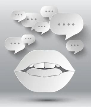 Abstract 3D Geometrical Design of bubble speech. Stock Illustration