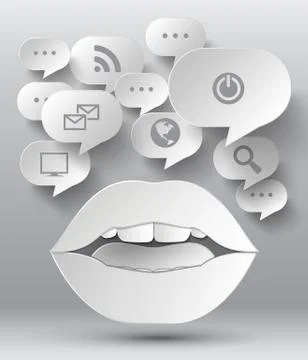 Abstract 3D Geometrical Design of bubble speech . Illustrazione stock