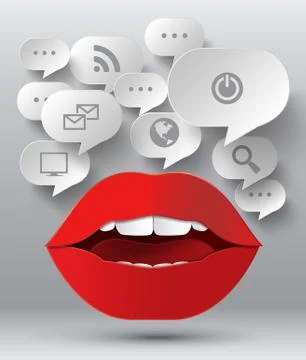 Abstract 3D Geometrical Design of bubble speech. Stock Illustration