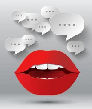 Abstract 3D Geometrical Design of bubble speech. Stock Illustration
