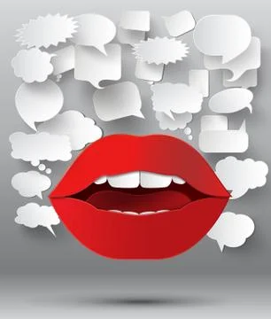 Abstract 3D Geometrical Design of bubble speech. Stock Illustration