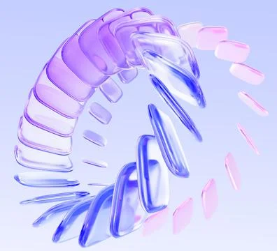 Abstract 3d glass ring background - dynamic circular effect of crystal Stock Illustration