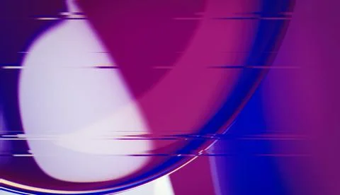 Abstract 3D glitch background. Dark neon magenta and blue fluid glass disto.. Illustrazione stock