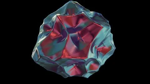 Abstract 3D glitter bubble cube cloth gem geometrry futuristic shape chrome Illustrazione stock