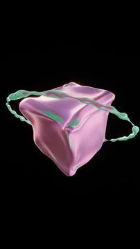Abstract 3d glitter shimmer morphing liquid cube shape metallic circle ring 스톡 일러스트