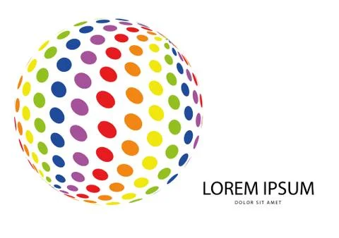 Abstract 3d globe vector logo isolated on white (illustration) Stock Illustration