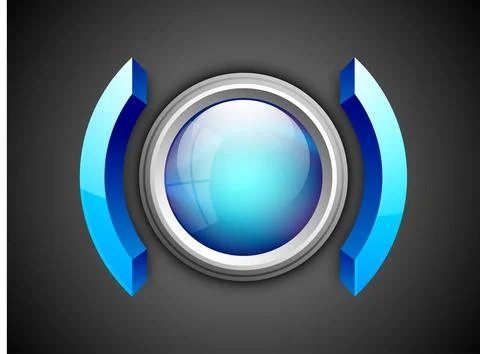 Abstract 3D glossy icon sets in yellow, blue, green or pink color with blue.. 库存插图