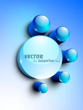 Abstract 3D glossy icon sets in blue color. EPS 10. can be use as icons, el.. 库存插图