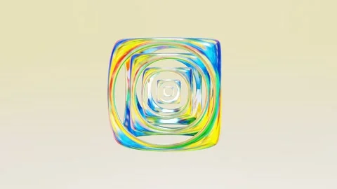 Abstract 3d glossy multicolored cubic composition rotates on light background. 3 Stock Footage 284934352
