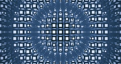 Abstract 3D Glowing Cube Grid looping 3d animation Stock Footage 327626753