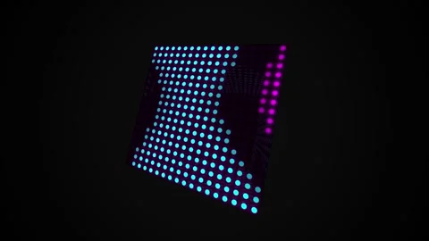 Abstract 3D glowing dot matrix shape spinning animation Stock Footage 346157179