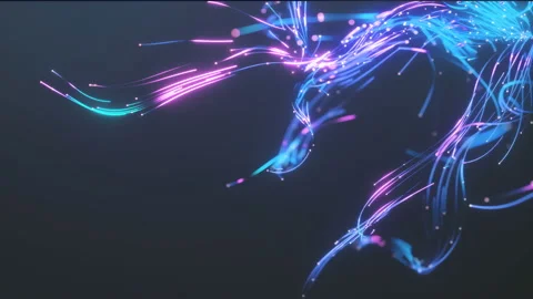 Abstract 3d glowing lines. 4K 60 fps Stock Footage 112106081