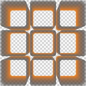 Abstract 3D Glowing Orange Grid Background - PNG Graphic イラスト素材
