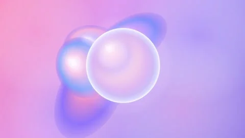 Abstract 3d glowing pearl bubble rotating gracefully on soft gradient backg.. Stock Footage 347977948