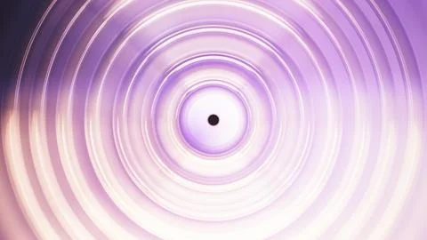 Abstract 3D glowing radial background. Purple concentric rings and glossy s.. Stock Illustration