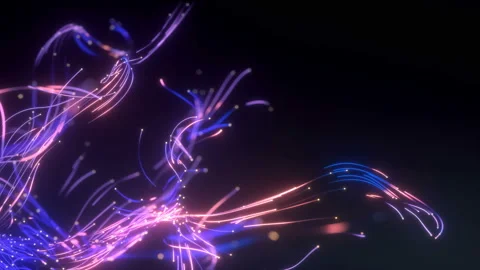 Abstract 3d glowing violet neon lines Video stock 112362748
