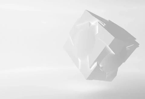 Abstract 3d glowing white object Illustrazione stock