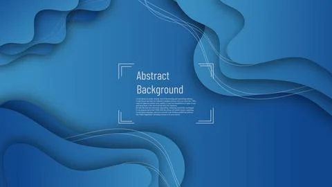 Abstract 3d gradient blue curve background, dynamic layer art backdrop Stock Illustration
