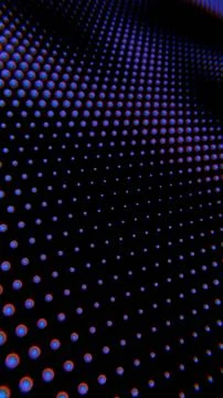 Abstract 3D Gradient Dots Pattern - Illuminated Blue Spheres on Dark Backgrou Stock Illustration