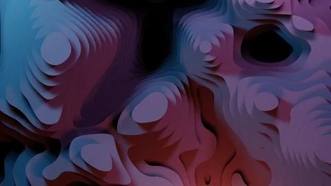Abstract 3D gradient terrain landscape with smooth layered topographic shap.. Stock Illustration