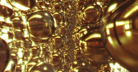 Abstract 3D graphics Background with golden bubbles. Video stock 96582958