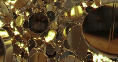 Abstract 3D graphics Background with golden pills. 스톡 일러스트
