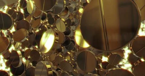 Abstract 3D graphics Background with golden pills. Stock Illustration