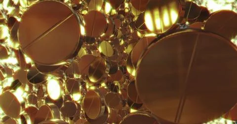 Abstract 3D graphics Background with golden pills. Stock Illustration
