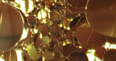 Abstract 3D graphics Background with golden pills. Illustrazione stock