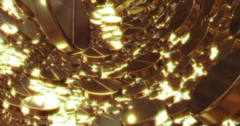 Abstract 3D graphics Background with golden pills. Stock Illustration