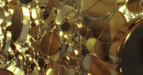 Abstract 3D graphics Background with golden pills. Stock Illustration